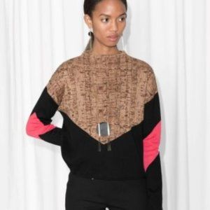 & Other Stories, cork oak print, cropped sweater